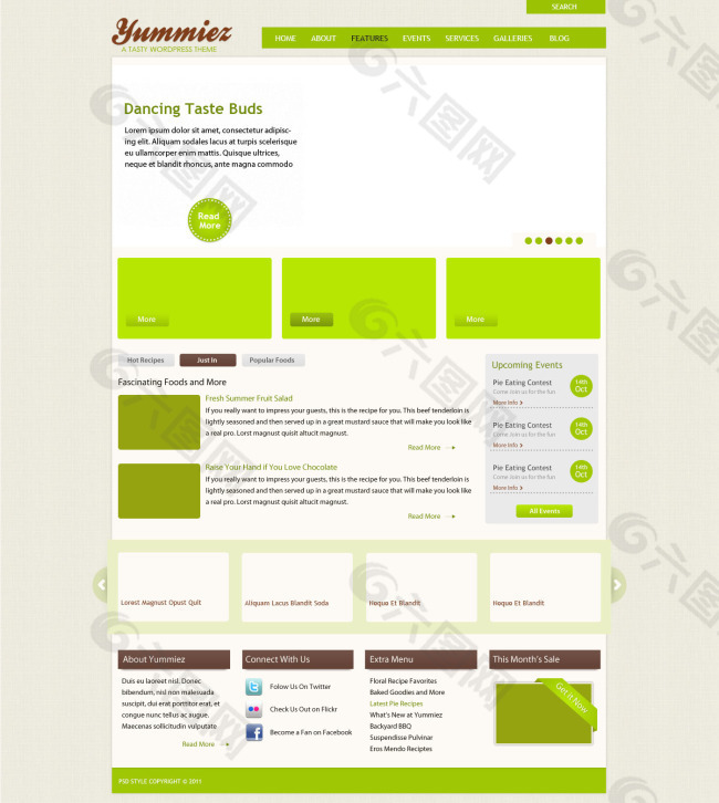 绿色清爽网页界面UI设计