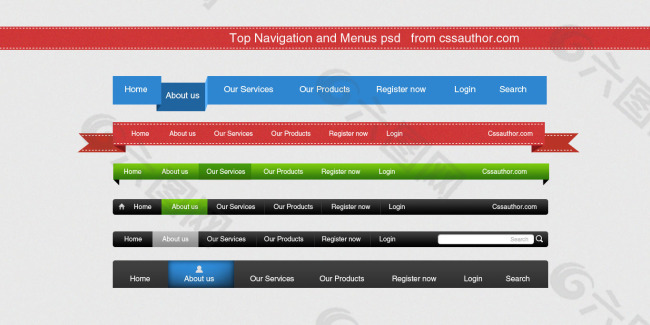 网页导航条UI素材