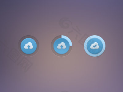 蓝色图标UI界面素材