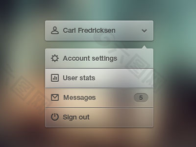 透明的下拉菜单UI素材