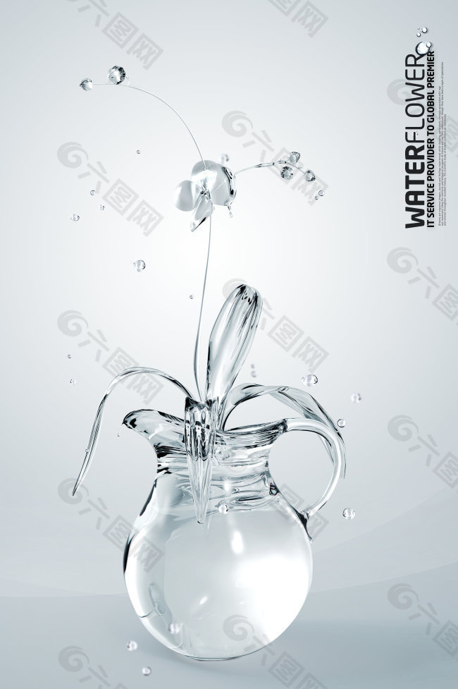 玻璃瓶内的水晶花卉