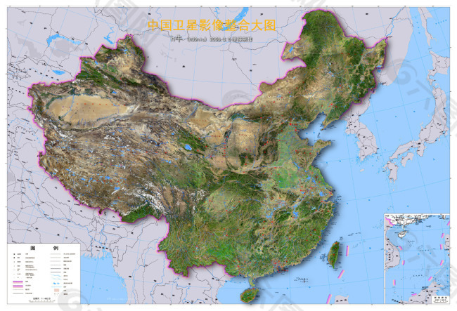 中国卫星影像整合大图