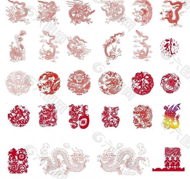2012龙年元素 龙纹标志图片
