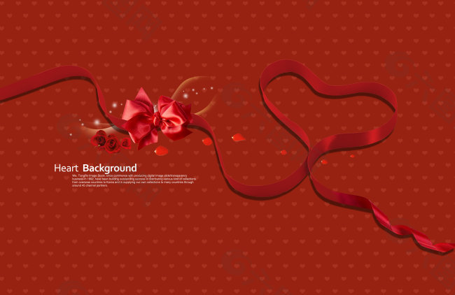 红色丝带上的红色蝴蝶结和红花