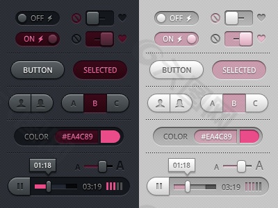 网站界面开关切换按钮PSD素材