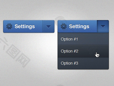 网页下拉菜单设计PSD分层素材