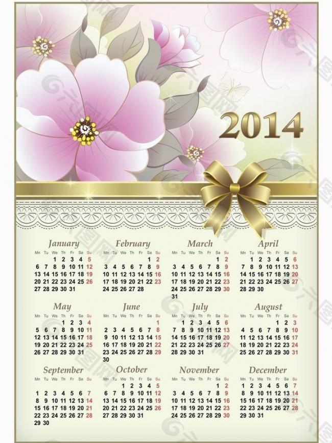 鲜花2014日历图片