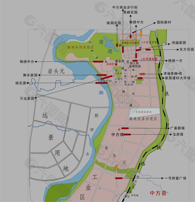 怀化市中方县乡镇地图图片