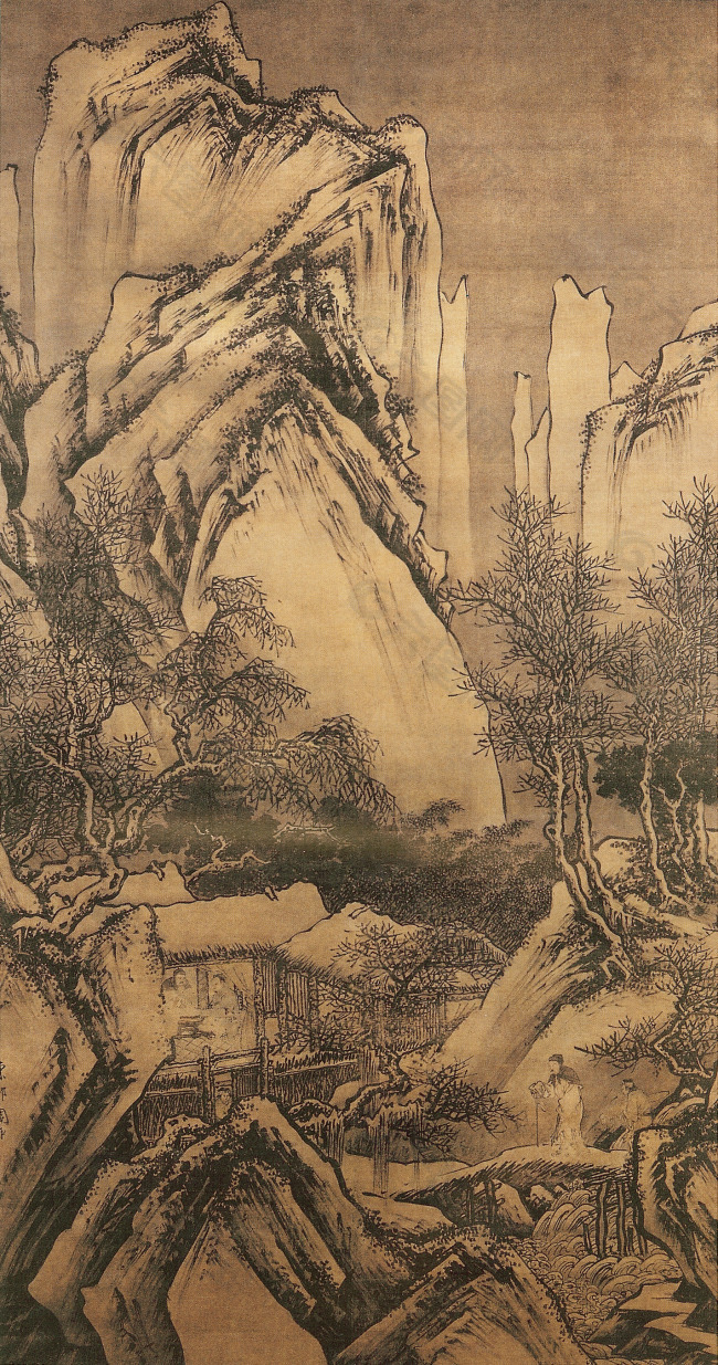 周臣 雪村访友图