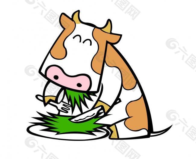 牛吃草图片