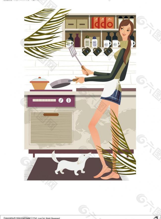 女性厨房生活图片