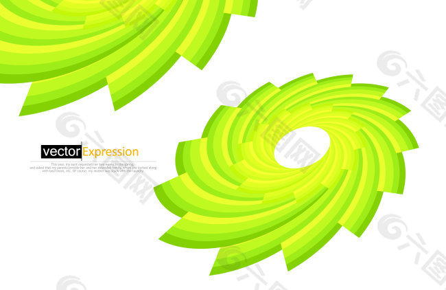 绿色螺旋抽象图形