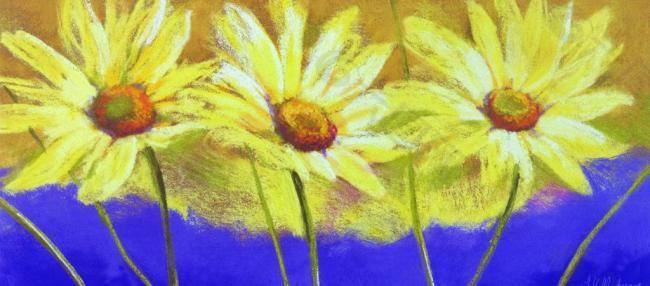 黄色花卉油画 无框画 装饰画图片