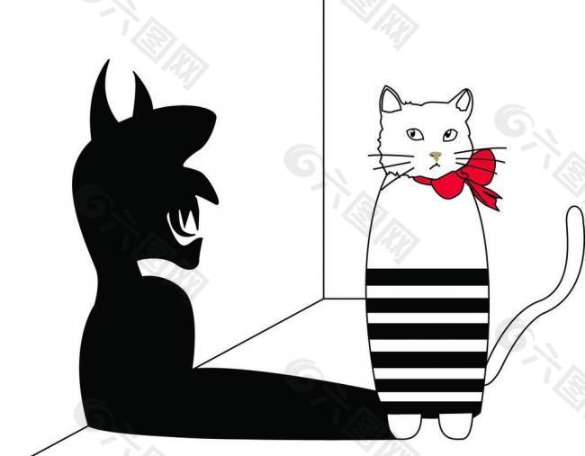 猫咪影子设计图片