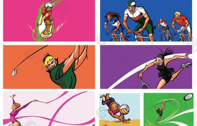 儿童画 卡通画 运动系列图片