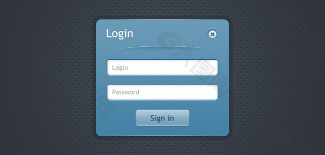 蓝色质感登陆框