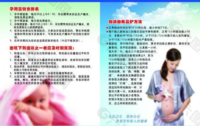 孕妇产前检查手册内页图片