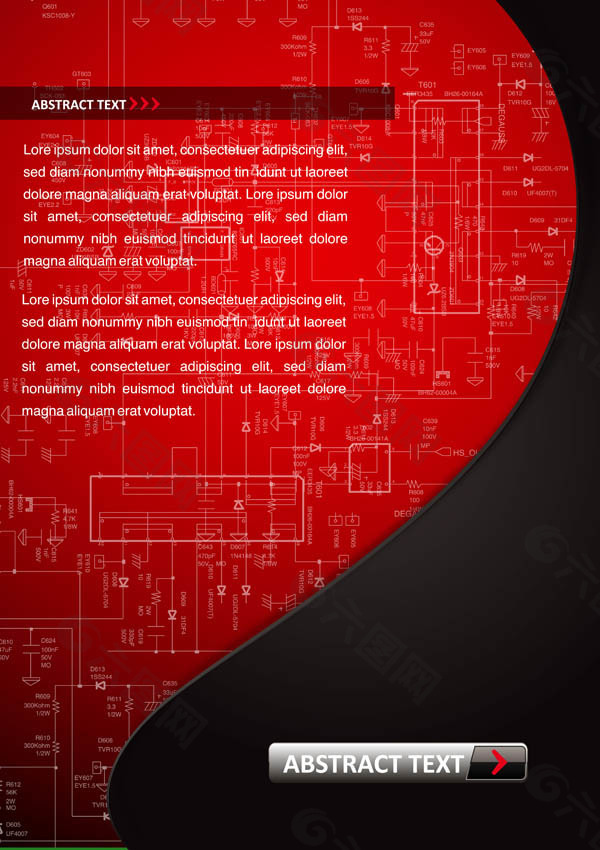 红色版式封面设计矢量图