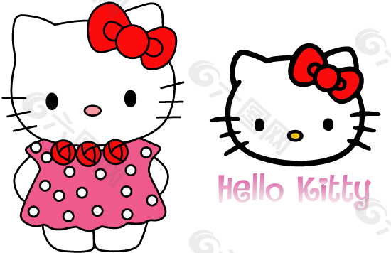 HelloKitty 粉色 矢量猫米