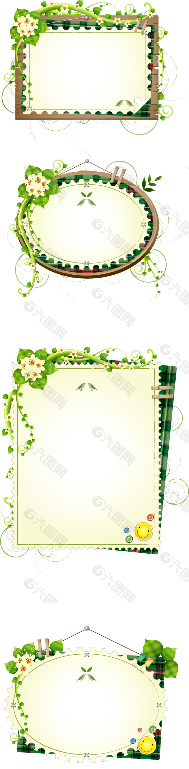 绿色花框
