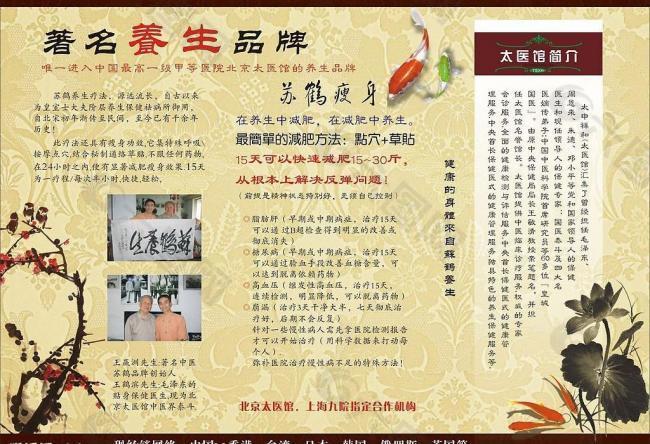 苏鹤养生三折页图片