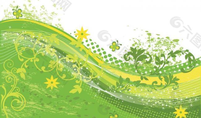 绿色花纹图片