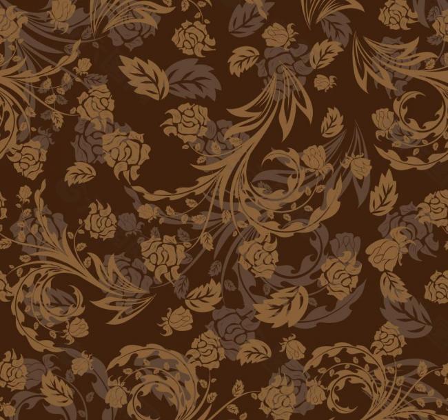 咖啡色古典花纹底纹图片
