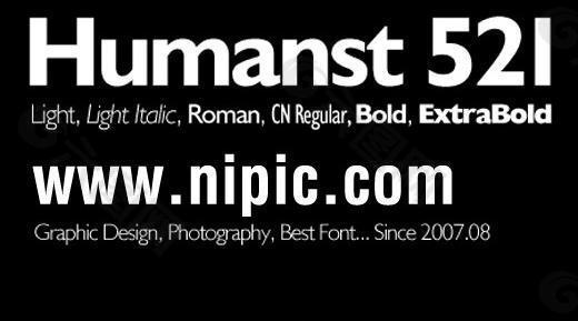 humanst 521系列字体下载图片