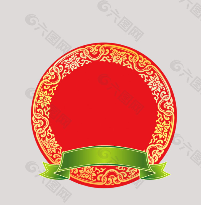 红色圆形徽章psd分层素材