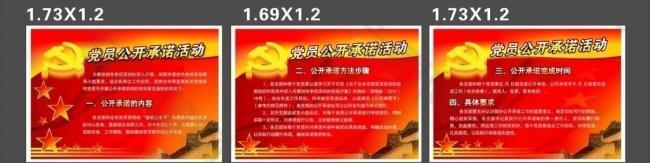 党员公开承诺展板图片