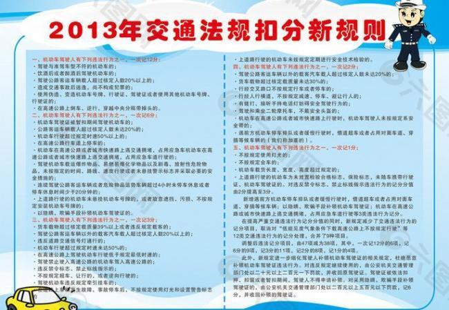 2013年交通法规扣分新规则图片