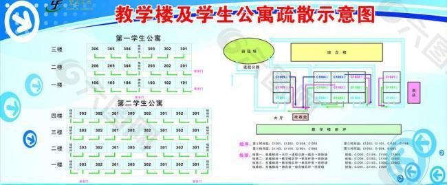 学校疏散示意图图片