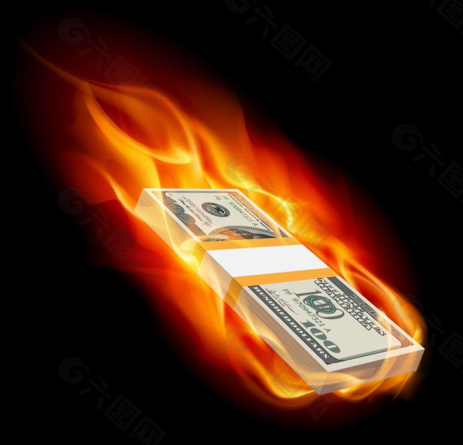 火焰钞票图片