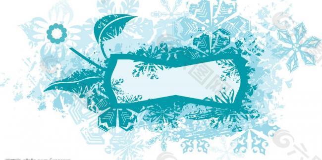 冬季花纹banner图片