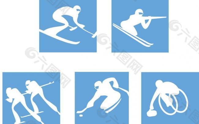都灵冬季残奥会运动图标图片