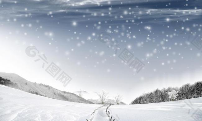 冬日雪屋雪景风光图片