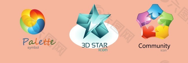 3d星星标志设计