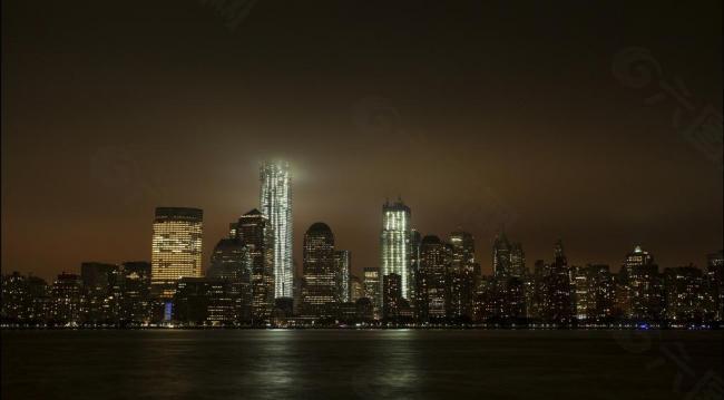 纽约夜景海景高清摄影图片