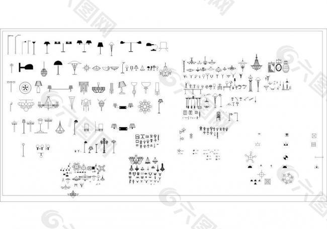 常用cad图块 灯类图片