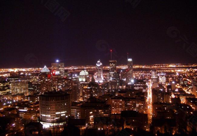蒙特利尔 夜景 俯瞰图片