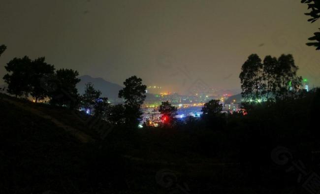 城市工业区夜景 深圳图片