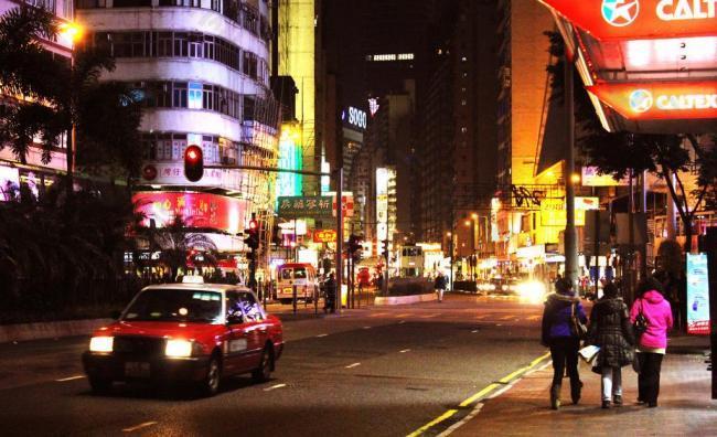 香港夜晚街景图片