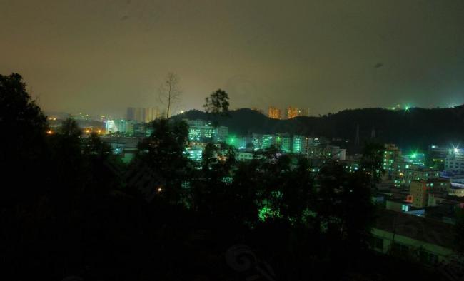 城市夜景 嶂背工业区图片