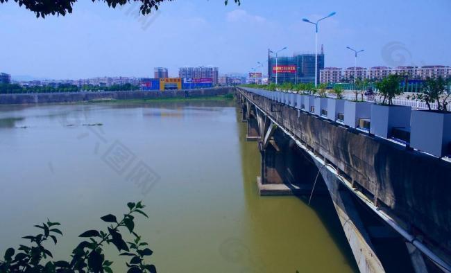 中国桥梁 梅江景色图片