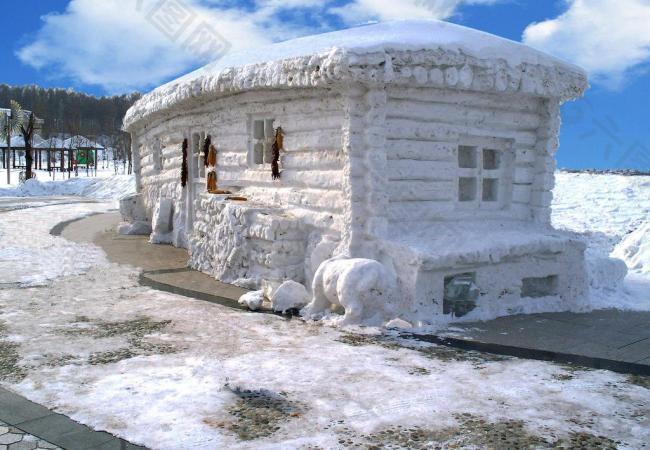 雪房子图片