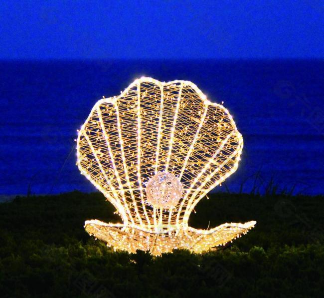 灯光艺术节作品 海边的贝壳图片