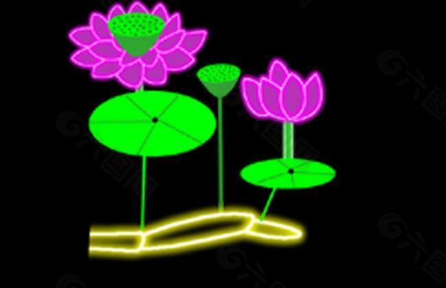 霓虹灯植物素材图片