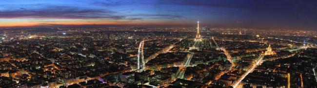 巴黎 夜景 俯瞰图片