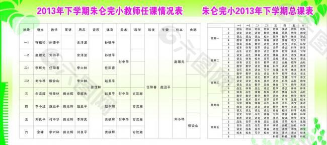 任课情况表图片