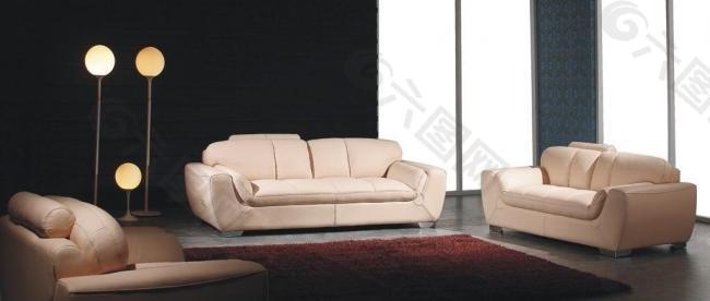 现代休闲皮沙发图片